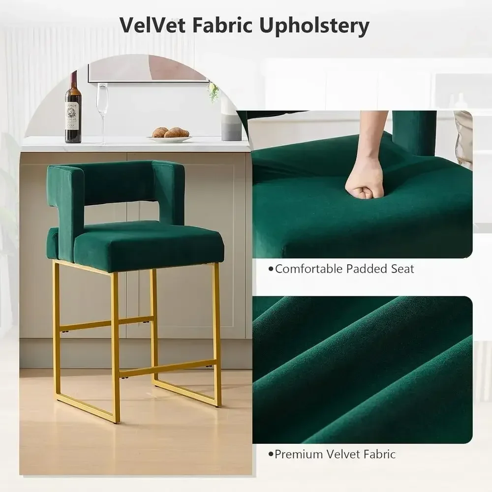 Set of 2 Green Velvet Bar Stoo - Home Bar Stools ulasan dan harga