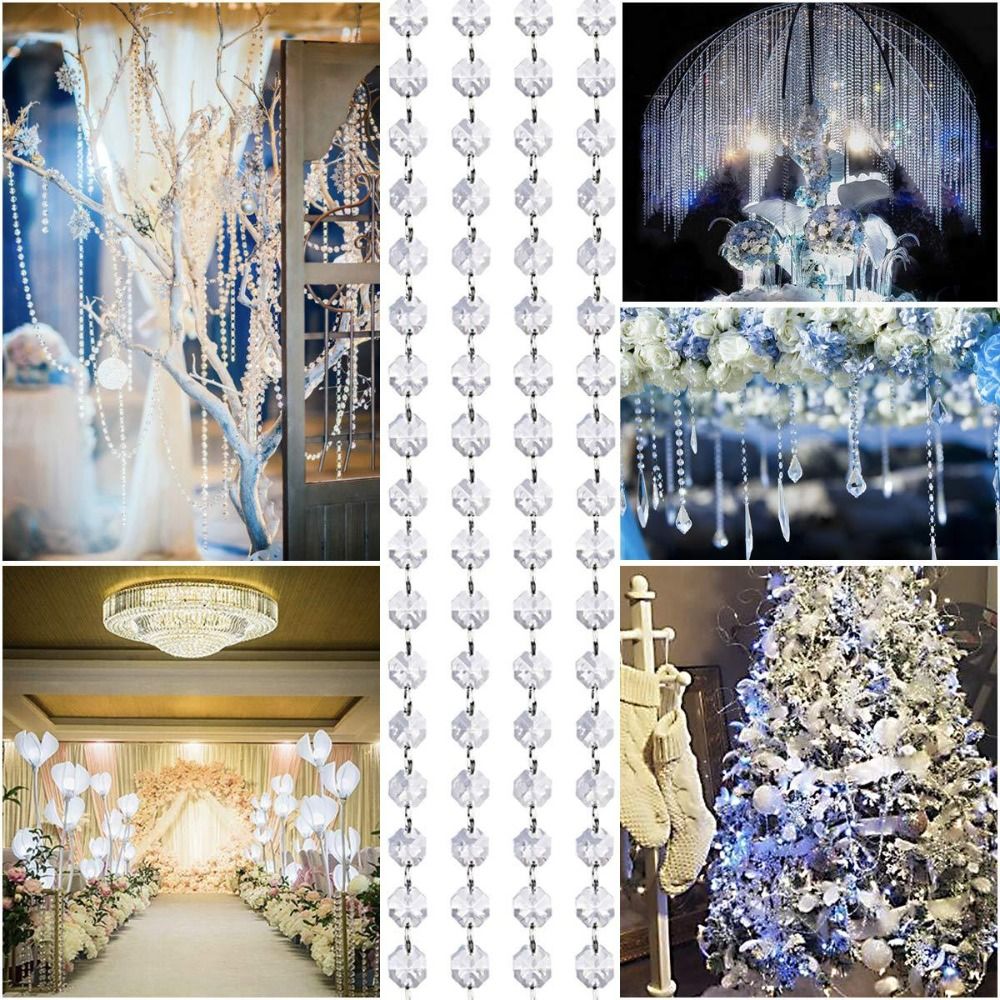 10PCS 100cm Clear Beaded Curta - Home Bargains ulasan dan harga