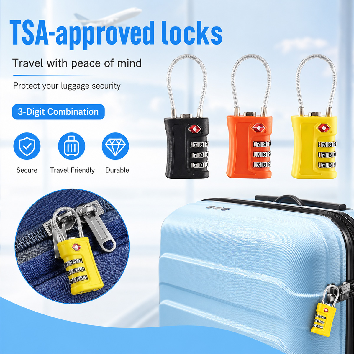 TSA Approved Luggage Lock 3 Di - Home Bargains ulasan dan harga