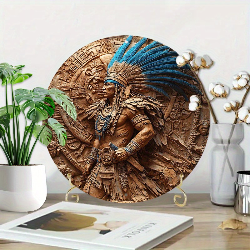 1pc Aztec Warrior 8-Inch Round - Home Bar Cafe ulasan dan harga