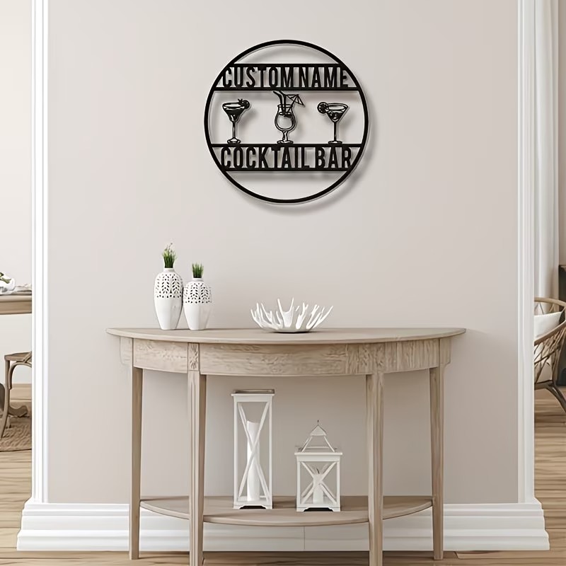 Custom Name Cocktail Bar Sign, - Home Bar Cafe ulasan dan harga