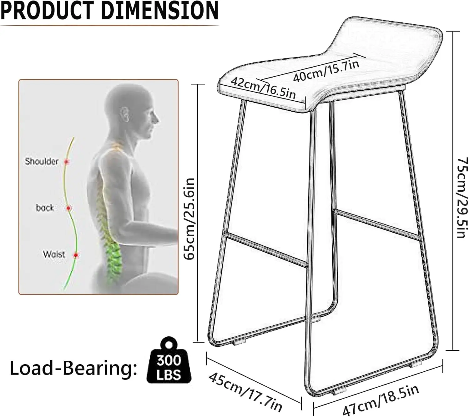 Bar Stools Industrial PU Leath - Home Bar Stools ulasan dan harga