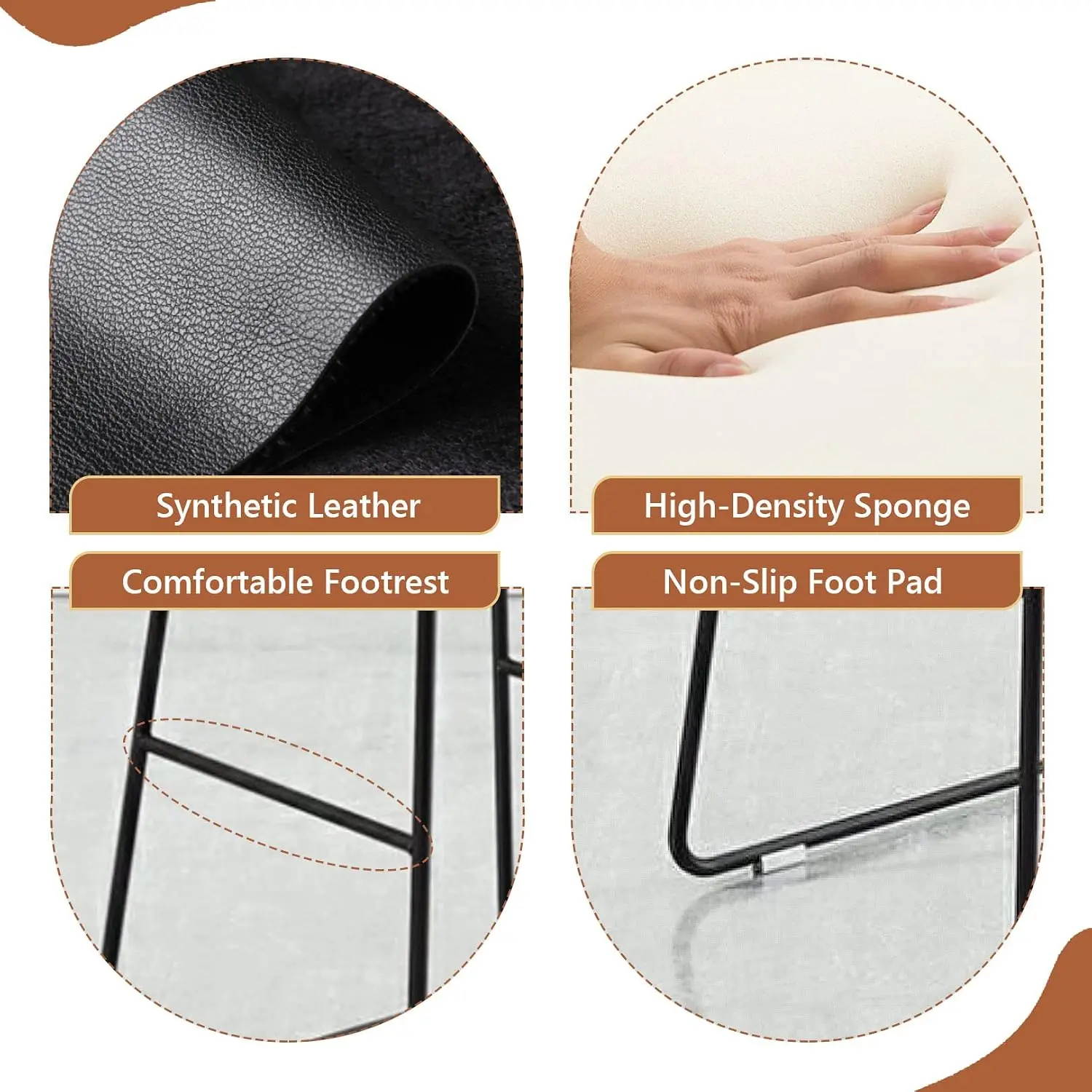 Bar Stools Industrial PU Leath - Home Bar Stools ulasan dan harga