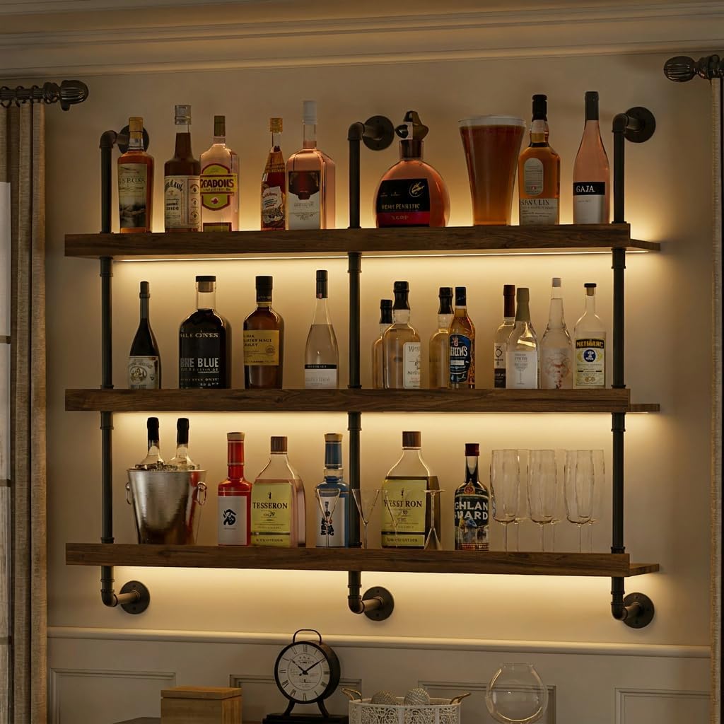 Wall Mounted Wine Rack With LE - Home Bargains ulasan dan harga