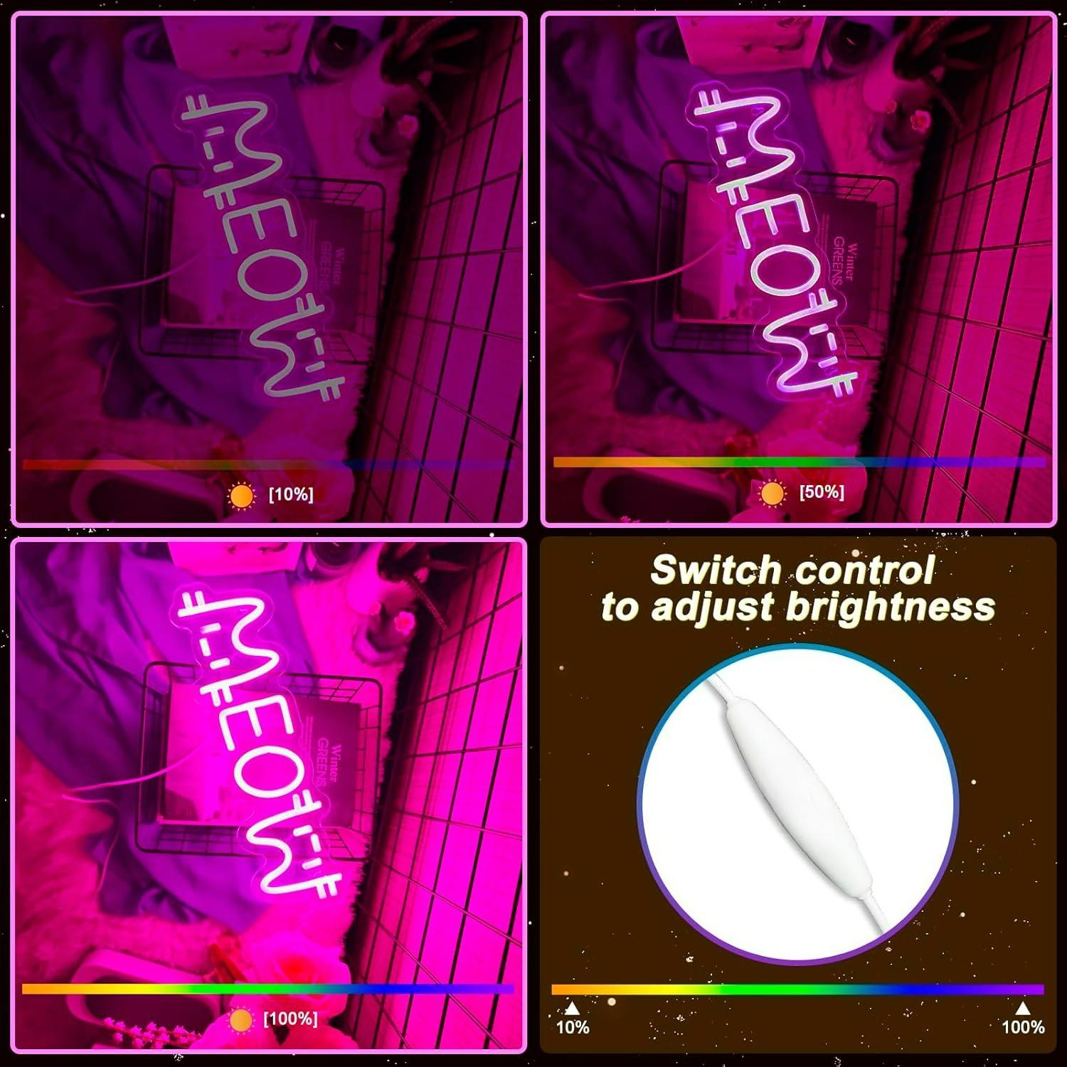 Meow Neon Sign Cat USB Powered - Home Bar Cafe ulasan dan harga