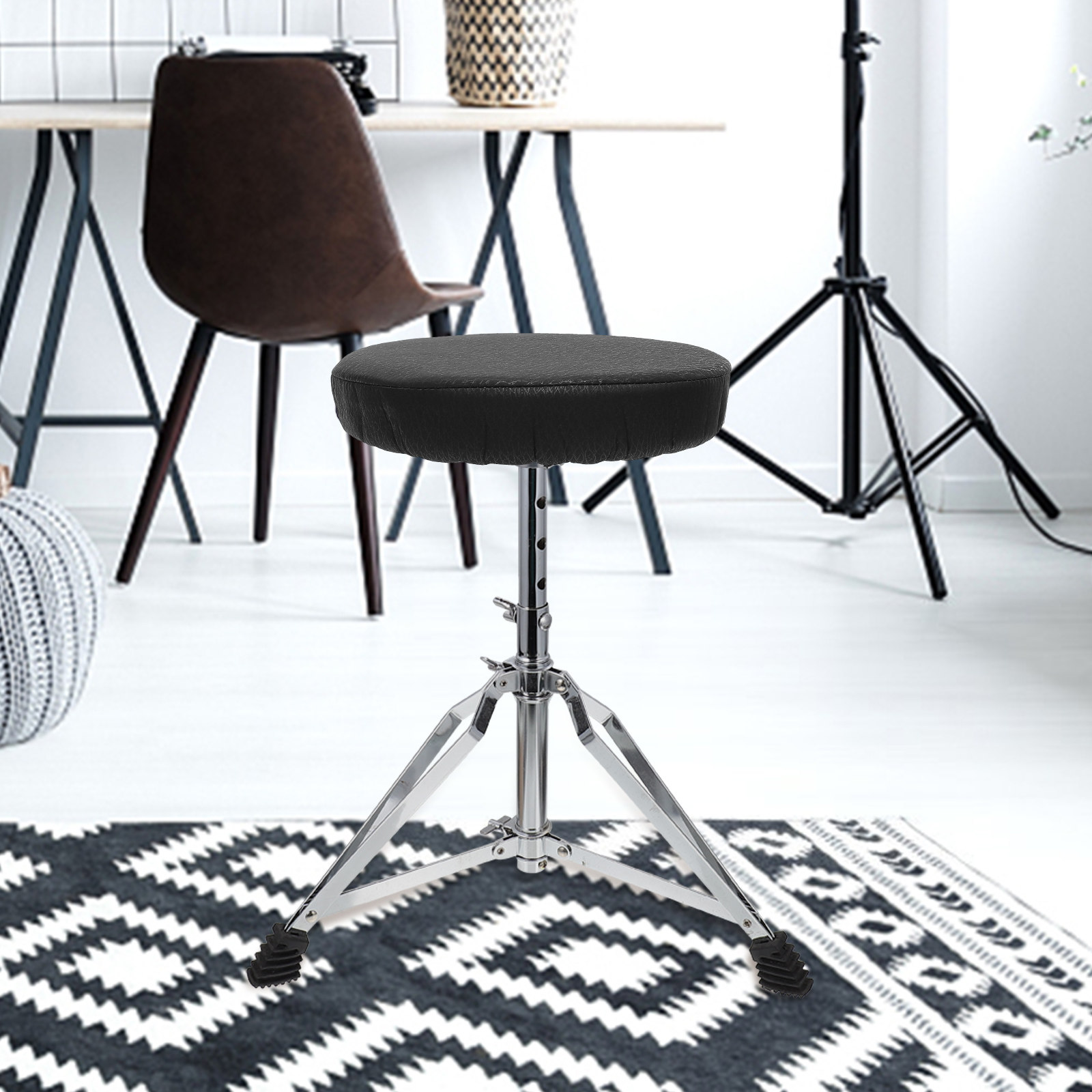 Round Stool Cover Black Elasti - Home Bar Stools ulasan dan harga